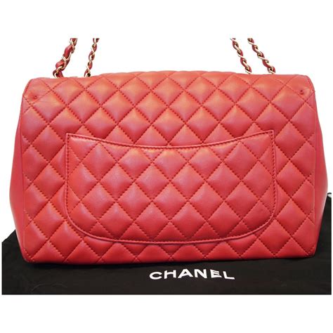 chanel chain red flap bag|Chanel classic jumbo flap bag.